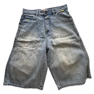 Mecca boys shorts light washed 12 cotton baggy Embroidered Y2K skater Hip Hop